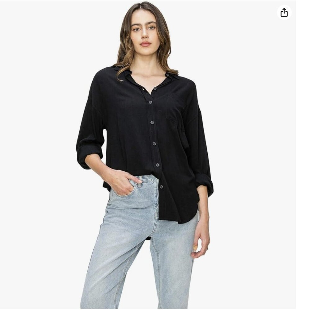 NWT Cali1850 XS/S (also fits M) Long Sleeve Relaxed Button Down shirt